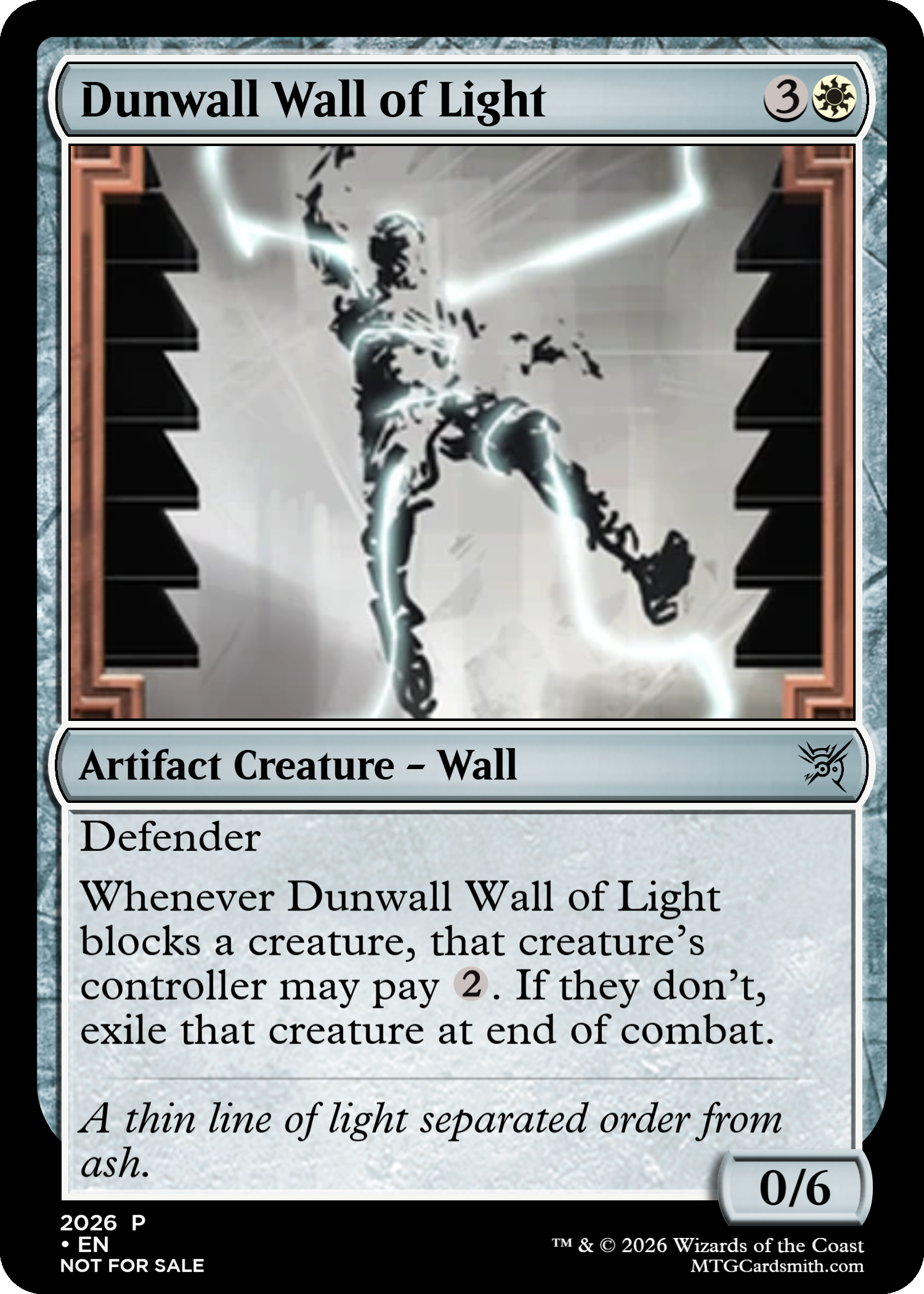 mtg card smith Dunwall Wall of Light by MajedCardsmith