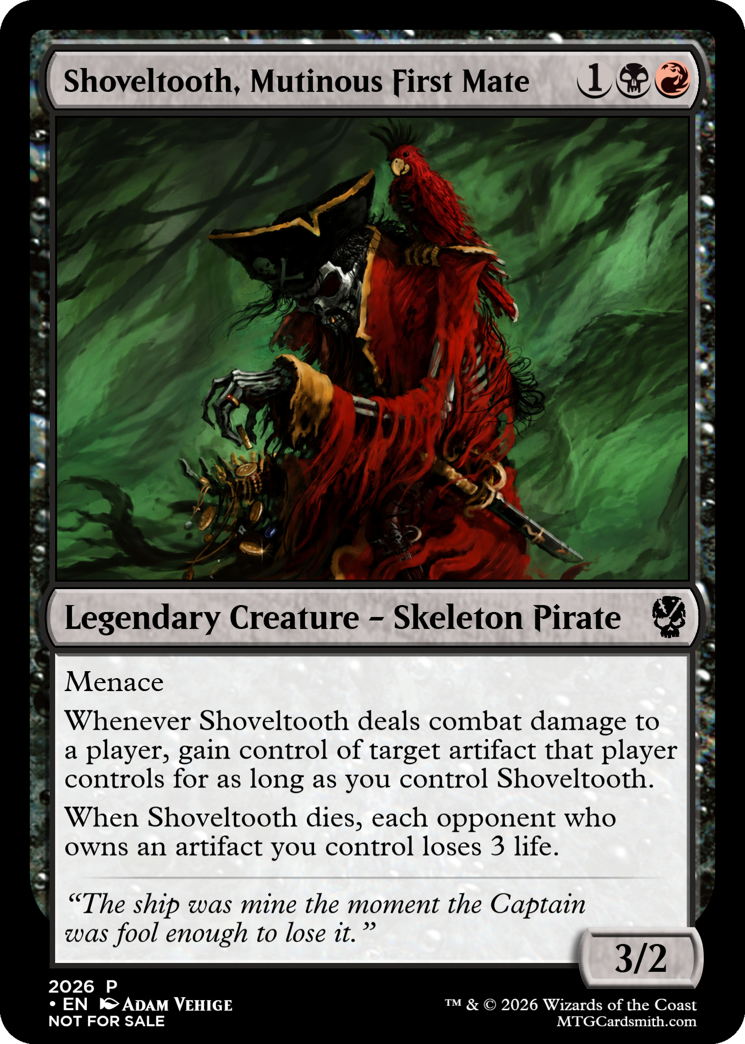 Shoveltooth, Mutinous First Mate by BrotherCreed | MTG Cardsmith