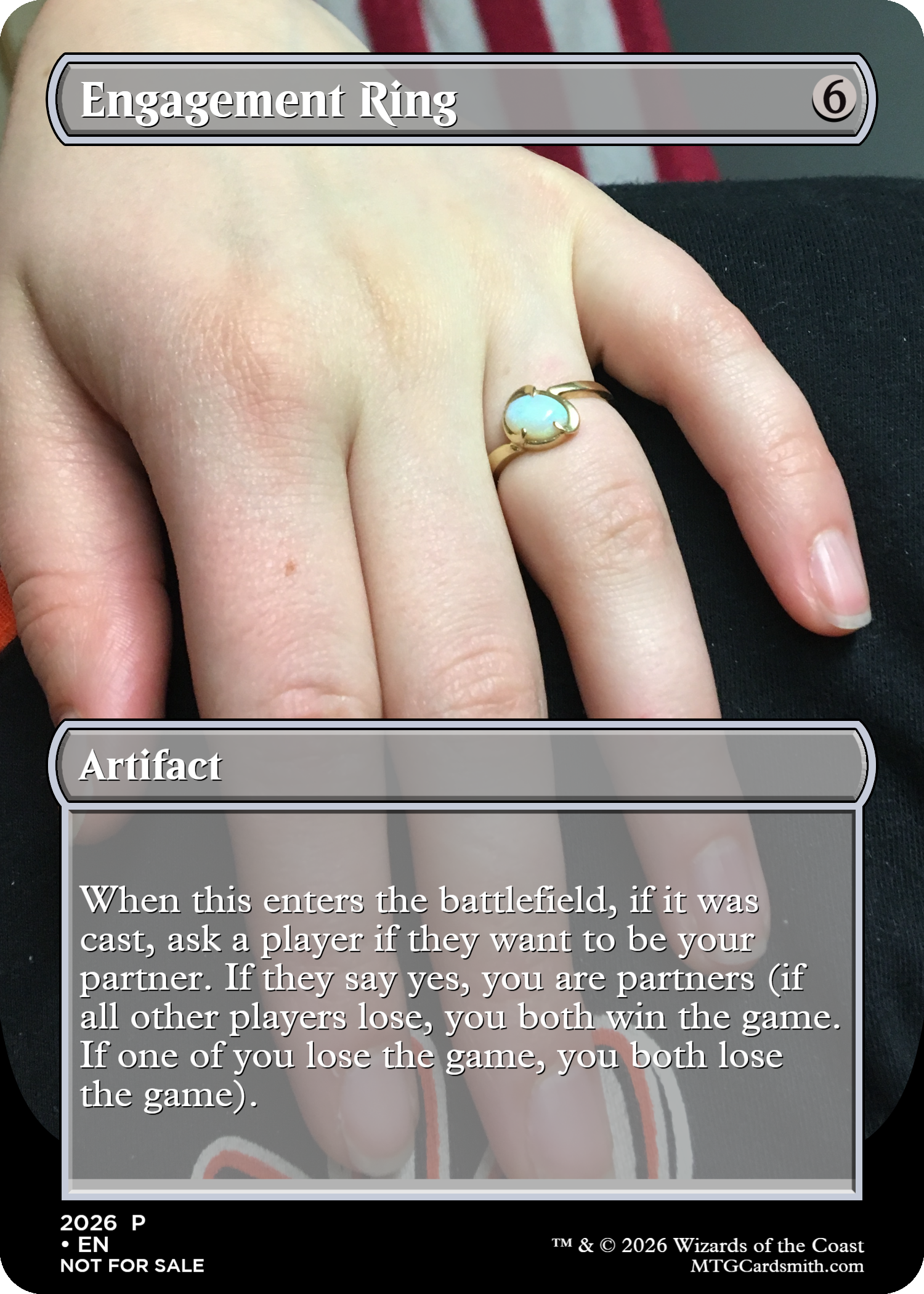 wedding ring mtg card (Card) you draw a card.Whenever an opponent who controls an artifact named Wedding Ring gains life during their turn 1x WEDDING RING - Doctor