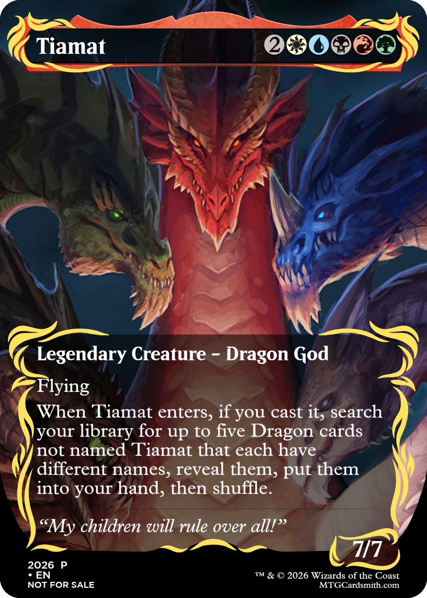 tiamat mtg card by ShadwDragn My children will rule over all! Tiamat MTG - Adventures in
