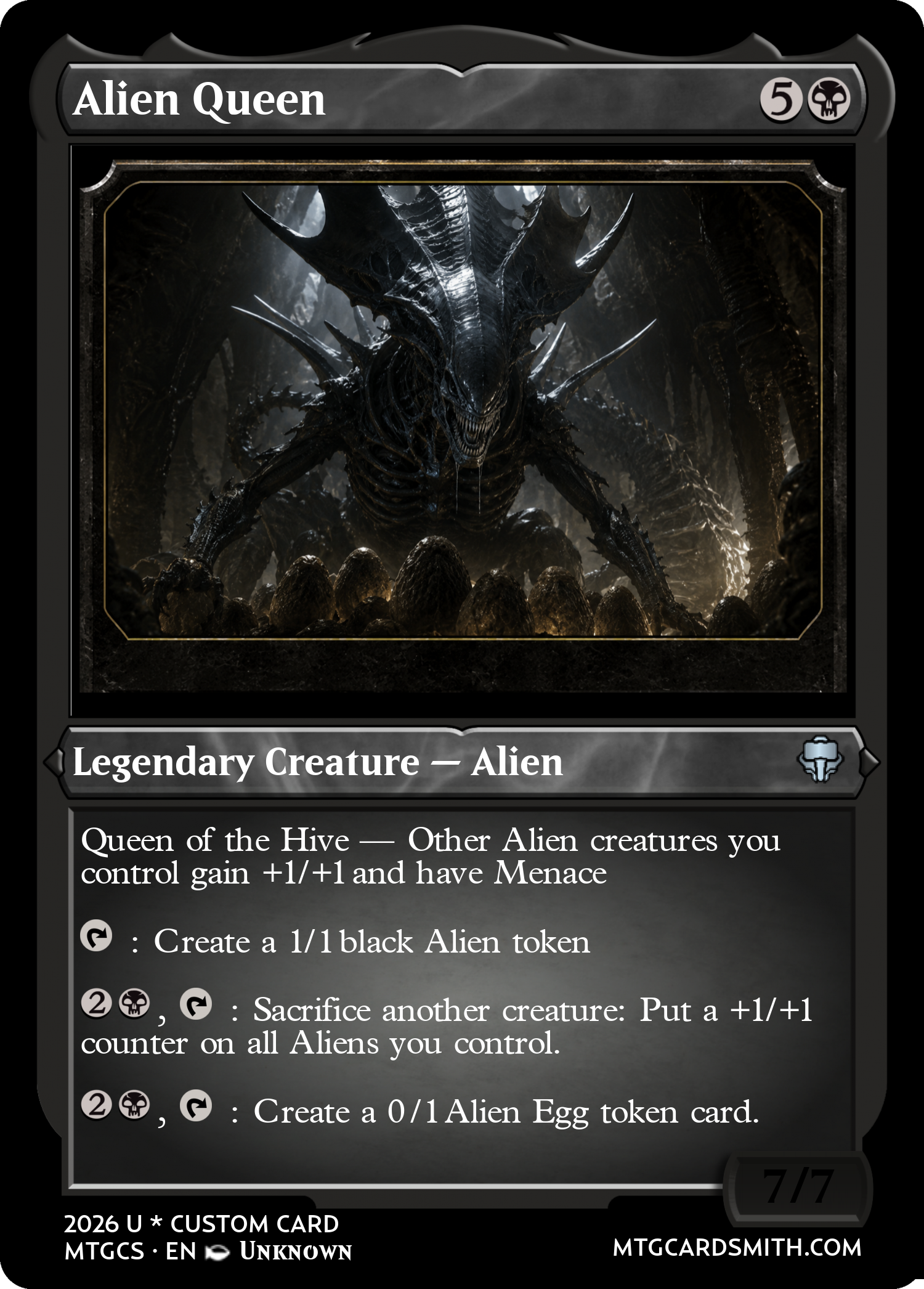 alien cards mtg Commander Deck - Custom 100-Card Proxy Deck Common Reverse Type Alien Queen by Wicked WorldZ