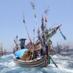 Petik Laut Banyuwangi merupakan tradisi para nelayan mengucapkan syukur atas hasil tangkapan mereka. Foto: AntaraFoto
