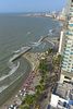 General view: Aerial view of Playa De Bocagrande, looking down and north with the Old City of Cartagena in the distance