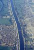 Aerial view showing settlements on both side of the Nile (Thebes and the West Bank are left)