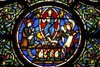 19th century glass in chevet, detail, the Risen Christ