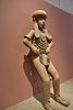 General view: Anthropomorphic female figure, side view from the viewer's right side