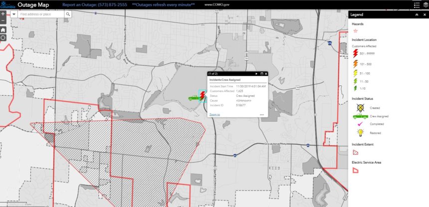 outage map