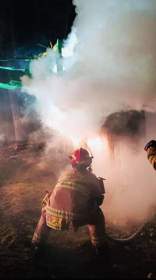 Osage County hay bale fire
