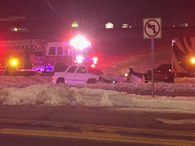 Authorities respond to a crash on Conley Rd. in Columbia Saturday night.