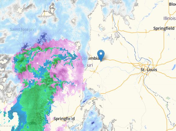 Wintry mix falling
