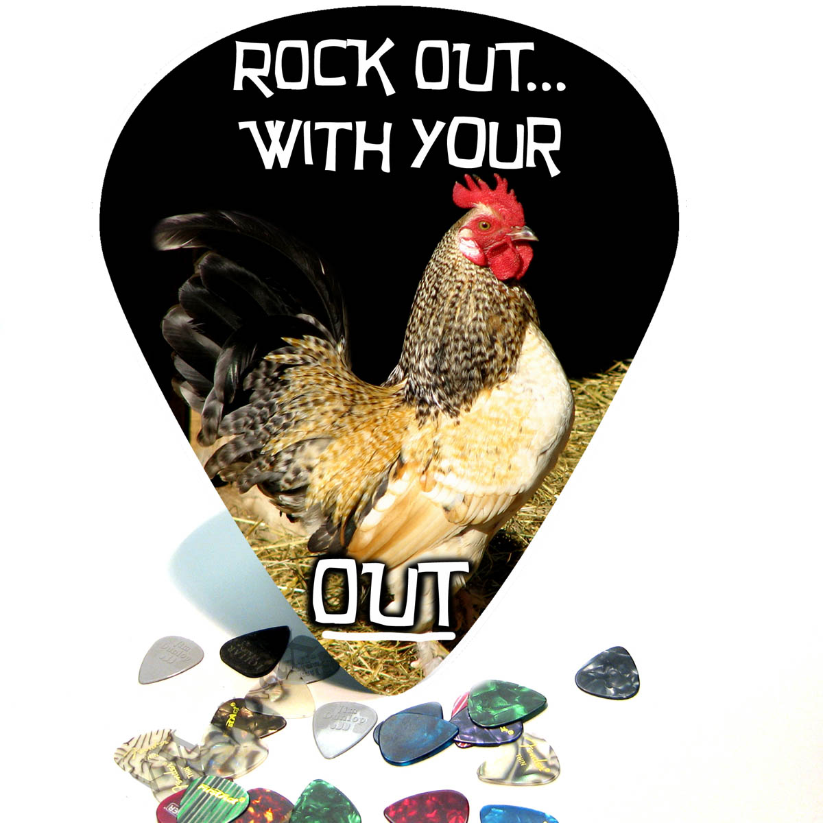 Rock Out With Your C!ck Out Giant Guitar Pick Wall Art – 1035