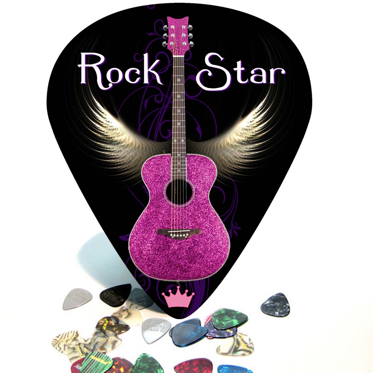 ROCK STAR Giant Guitar Pick Wall Art  – 1107