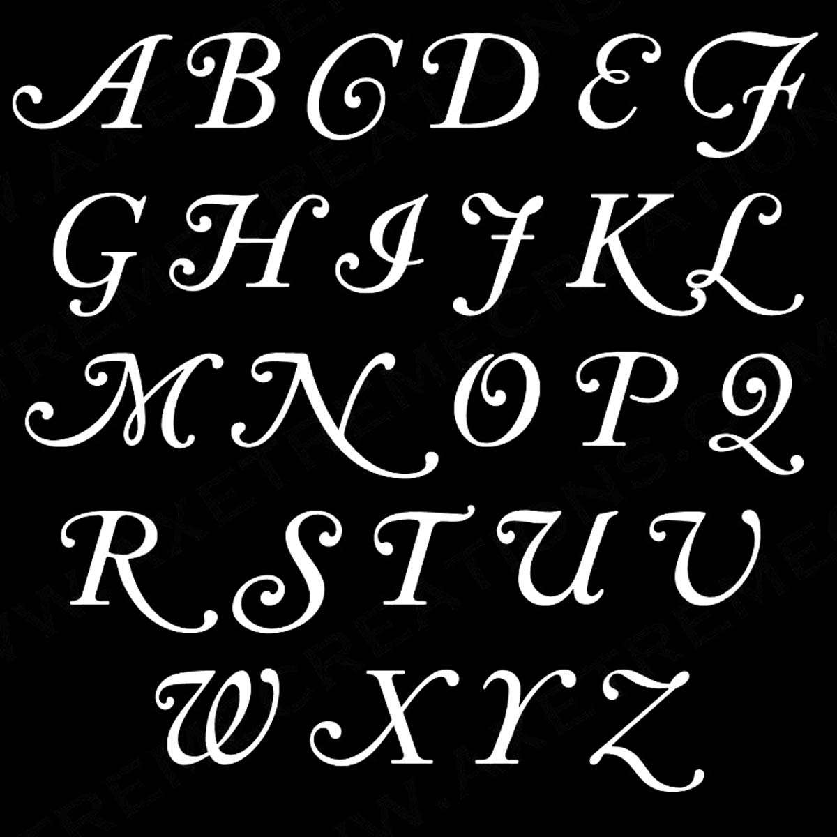 cursive font alphabet