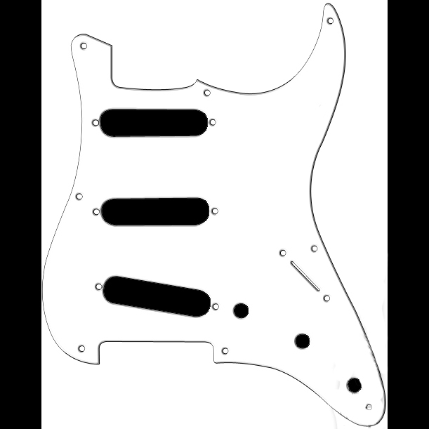 Stratocaster 8 - Hole White Single ply Pickguard
