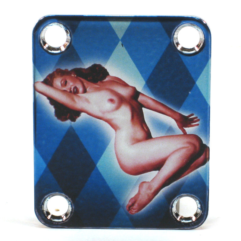Custom Shop COLOR Neckplate Nude 50s Pinup Girl - 043- CUSTOM ORDER