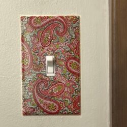 pink paisley light switch cover