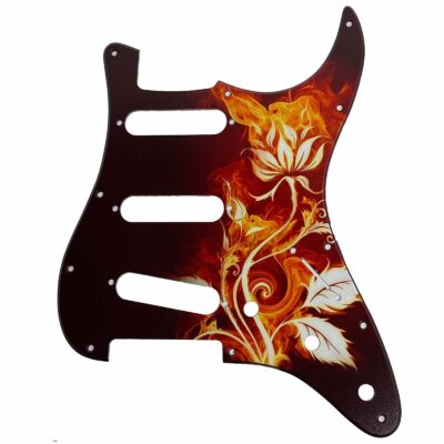 Stratocaster custom flames and flowers pickguard