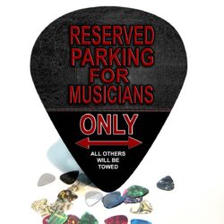 Giant Guitar Pick Wall Art Reserved Parking Sign for Musicians