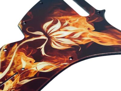 Telecaster Thinline 69 Flames and Flowers pickguard close