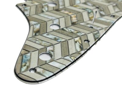 Chevron Tiles Custom printed Stratocaster pickguard closeup