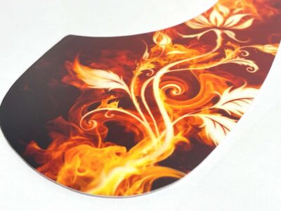 FLowers and Flames Martin Acoustic pickguard close
