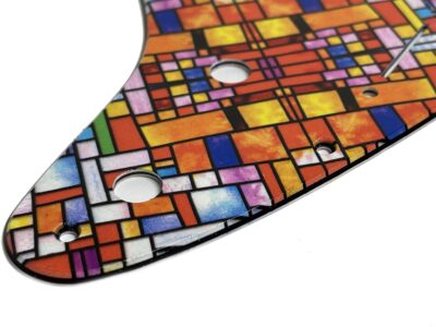 Stratocaster Stained Glass Pickguard - Custom Printed closeup