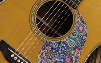 Acoustic colorful paisley Pickguard – Custom Printed -174