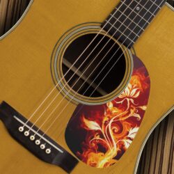 GUITAR MARTIN Flowers and Flames Acoustic pickguard