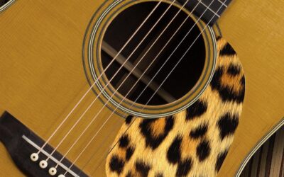 Acoustic Leopard Custom Pickguard – Custom Printed Leopard Fur – 117