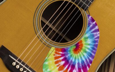 Acoustic Tie Dyed Pickguard – Custom Printed -182