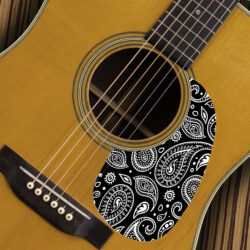 GUITAR MARTIN black and white paisley Acoustic pickguard