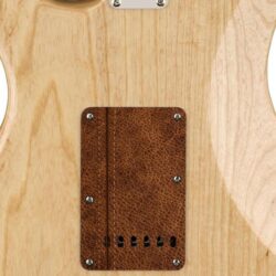 100 - Leather Stitched custom printed tremolo cover on guitar