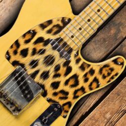 107 - Leopard Custom printed Telecaster pickguard on guitar