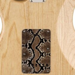 107 - snakeskin custom printed tremolo cover on guitar