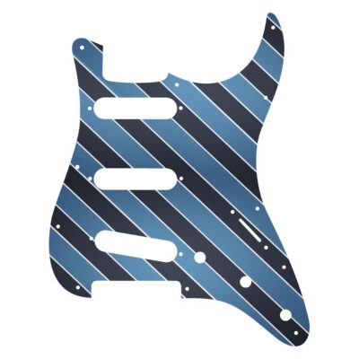 109 - blue striped fabric custom printed Stratocaster pickguard