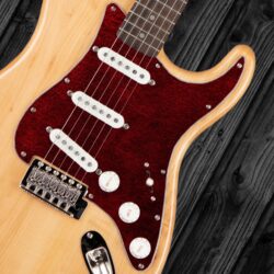 118 - Red Velvet printed stratocaster pickguard on guitar