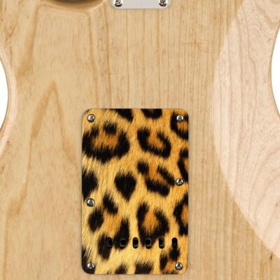 118 - leopard fur custom printed tremolo cover on guitar