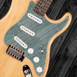 122- Stratocaster - Colorful Tweed custom printed pickguard on guitar