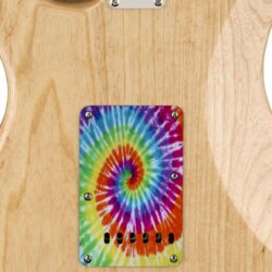 129 - vintage tie dyed custom printed tremolo cover on guitar