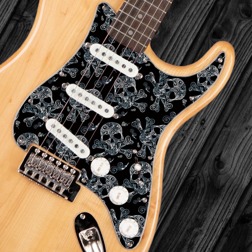Stratocaster Dark Skulls Pickguard Custom Printed
