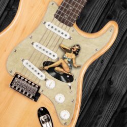 133- Stratocaster - vintage pinup girl record custom printed pickguard on guitar