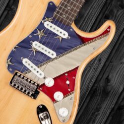 144 - Stratocaster - USA FLAG custom printed pickguard on guitar