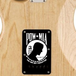 153 -POW MIA custom printed tremolo cover on guitar