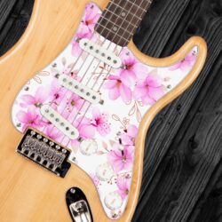 165 - Flowers Stratocaster custom printed pickguard on guitar