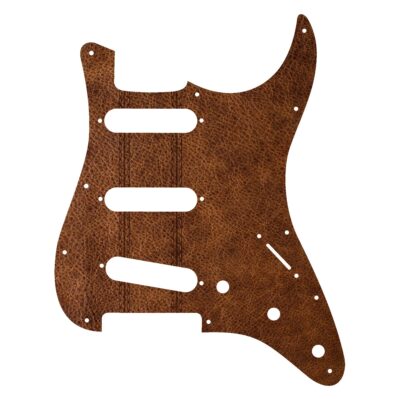 167- Leather stitched custom printed stratocaster pickguard