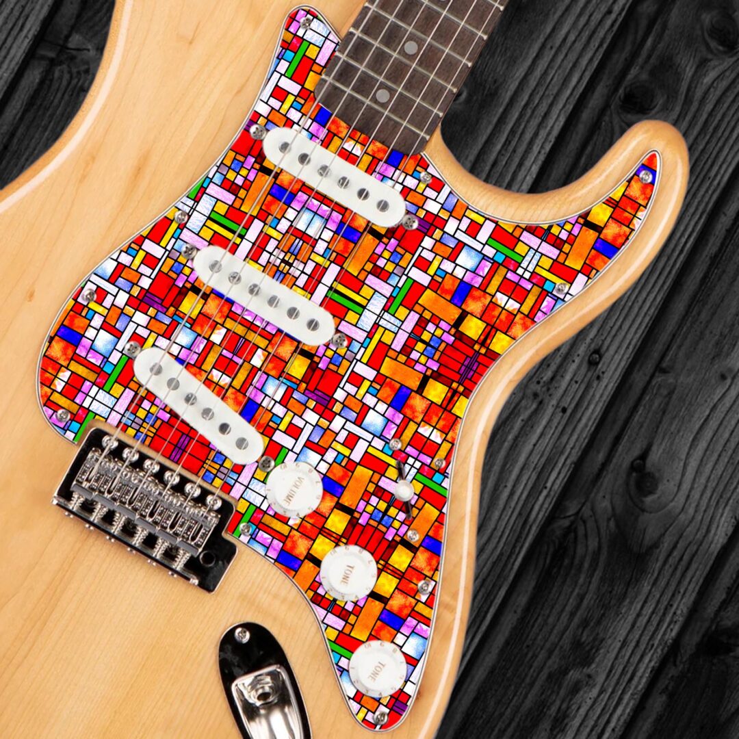 Stratocaster Stained Glass Pickguard Custom Printed