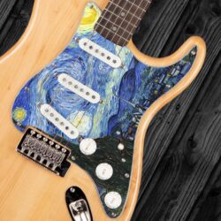 169 - Van Gogh Starry Night Stratocaster pickguard on guitar