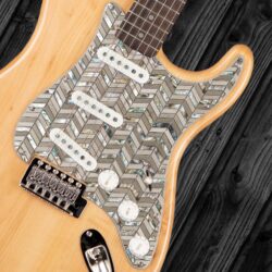 171 - Chevron Tiles Custom printed Stratocaster pickguard on guitar