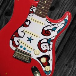 Hendrix Saville custom printed pickguard on guitar