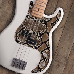 103 - Fender Precision Bass PBass custom printed Snakeskin pickguard on guitar